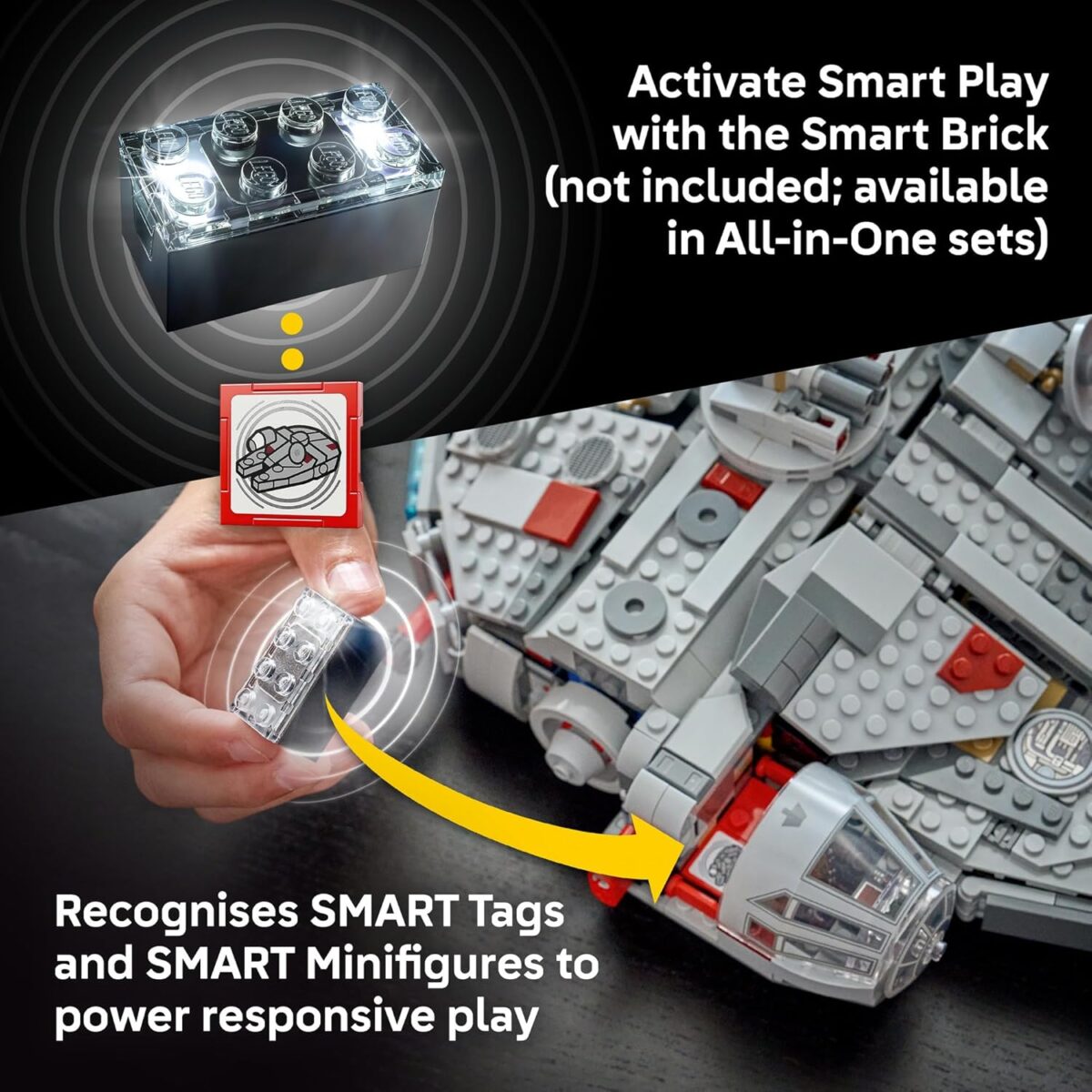 LEGO® Star Wars™ SMART Play™: Millennium Falcon™ 75426 Starship Building Toy for Kids - Compatible Set with 4 SMART Tags and 4 LEGO Minifigures - Treat for Boys, Girls and Fans Aged 9+ LEGO® Star Wars™ SMART Play™: Millennium Falcon™ 75426 Starship Building Toy for Kids - Compatible Set with 4 SMART Tags and 4 LEGO Minifigures - Treat for Boys, Girls and Fans Aged 9+