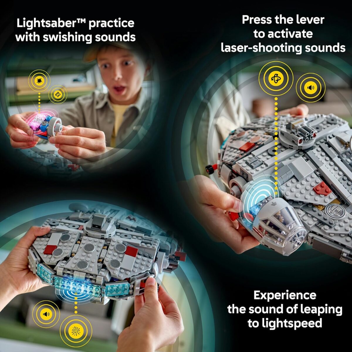 LEGO® Star Wars™ SMART Play™: Millennium Falcon™ 75426 Starship Building Toy for Kids - Compatible Set with 4 SMART Tags and 4 LEGO Minifigures - Treat for Boys, Girls and Fans Aged 9+ LEGO® Star Wars™ SMART Play™: Millennium Falcon™ 75426 Starship Building Toy for Kids - Compatible Set with 4 SMART Tags and 4 LEGO Minifigures - Treat for Boys, Girls and Fans Aged 9+