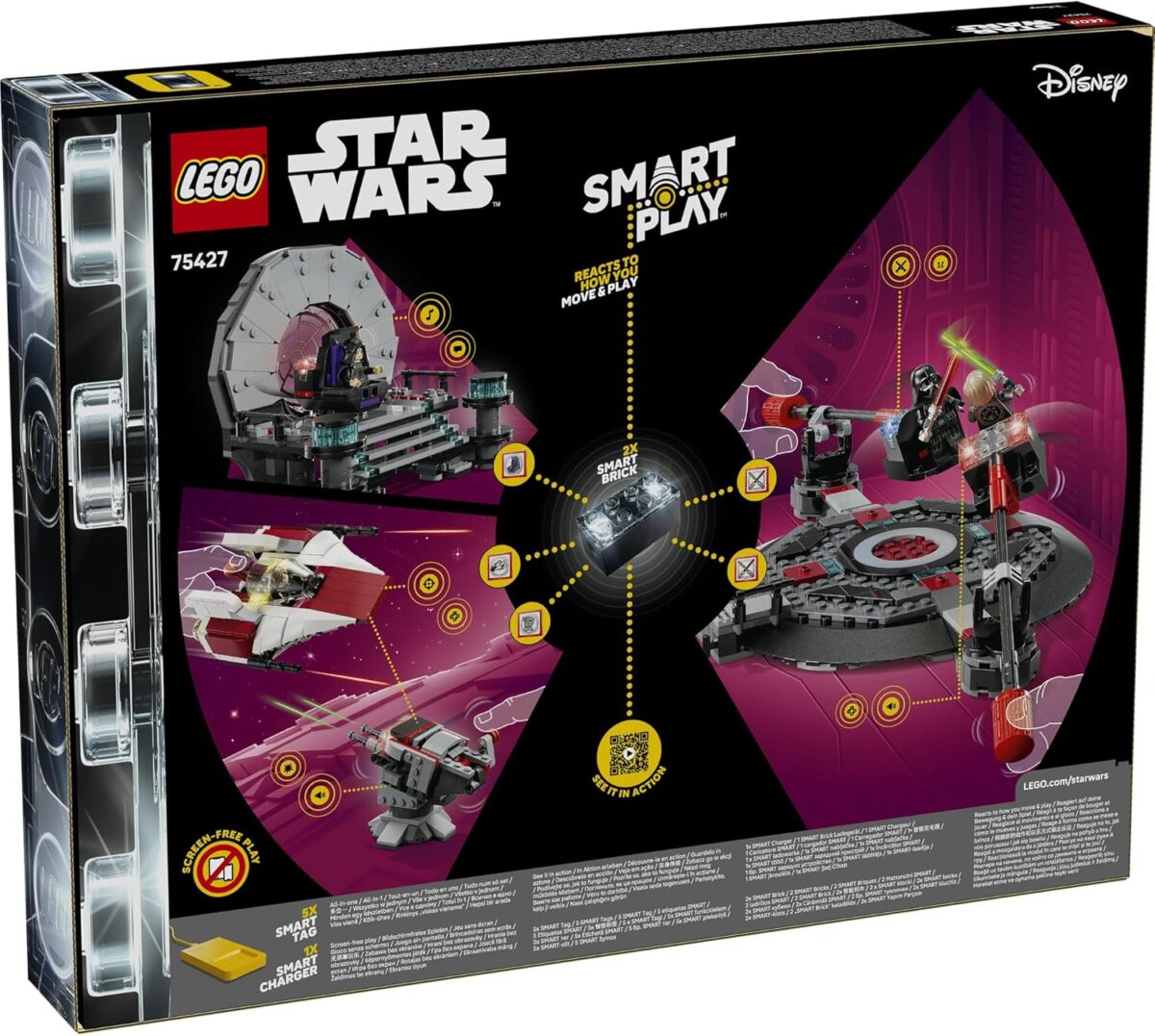 LEGO® Star Wars™ SMART Play™: Throne Room Duel & A-Wing™ 75427 Interactive Building Toy -All-in-One Set - Reacts to How You Move and Play with a SMART Brick - Treat for Kids Aged 9+ LEGO® Star Wars™ SMART Play™: Throne Room Duel & A-Wing™ 75427 Interactive Building Toy -All-in-One Set - Reacts to How You Move and Play with a SMART Brick - Treat for Kids Aged 9+
