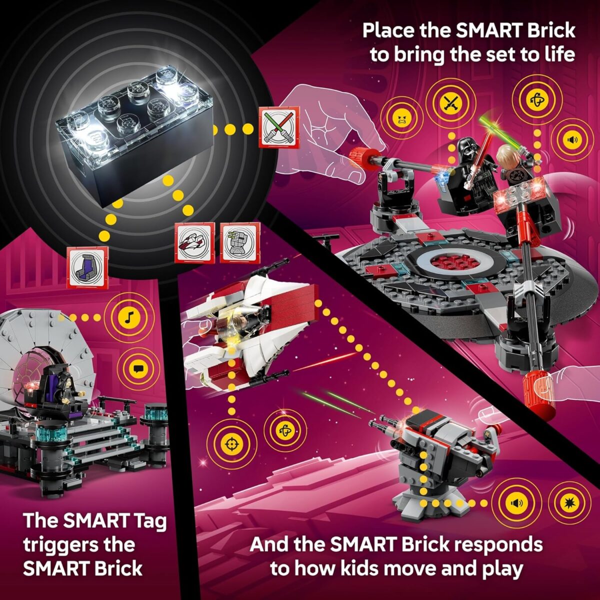 LEGO® Star Wars™ SMART Play™: Throne Room Duel & A-Wing™ 75427 Interactive Building Toy -All-in-One Set - Reacts to How You Move and Play with a SMART Brick - Treat for Kids Aged 9+ LEGO® Star Wars™ SMART Play™: Throne Room Duel & A-Wing™ 75427 Interactive Building Toy -All-in-One Set - Reacts to How You Move and Play with a SMART Brick - Treat for Kids Aged 9+