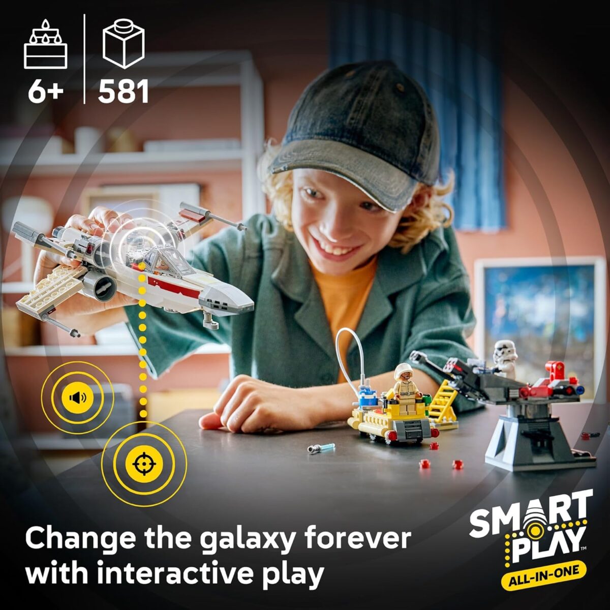 LEGO® Star Wars™ SMART Play™: Luke’s Red Five X-Wing™ 75423 Interactive Building Toy -All-in-One Set - Reacts to How You Move and Play with a SMART Brick - Treat for Boys, Girls, Kids Aged 6+