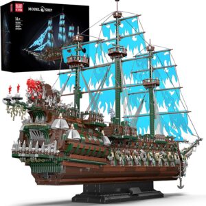 Mould King 13218 Pirate Ship Model Building Set, Flying Dutchman Pirate Ship to Displace, Buildable Toy for Adult Home Office Decor(6849 Pieces)
