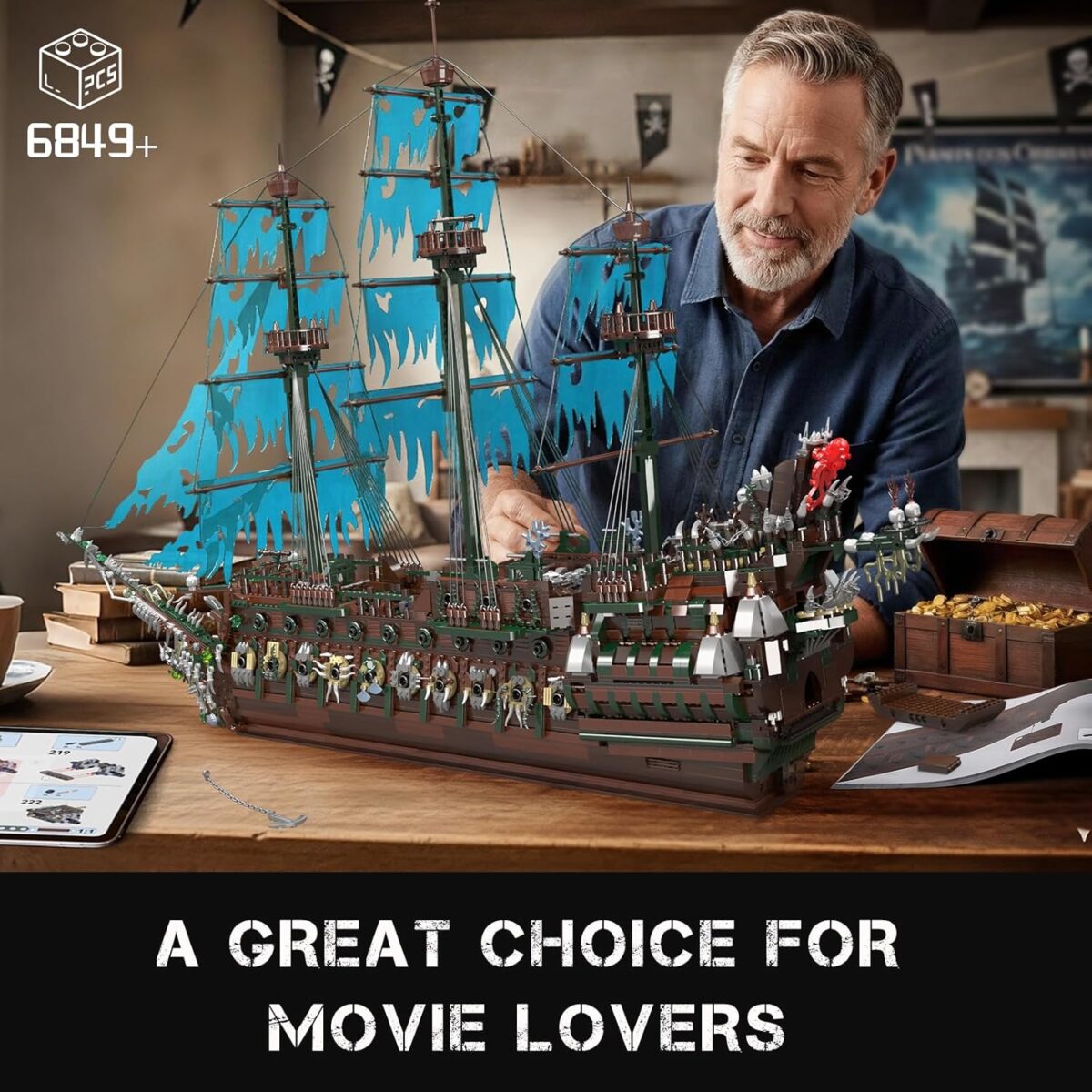 Mould King 13218 Pirate Ship Model Building Set, Flying Dutchman Pirate Ship to Displace, Buildable Toy for Adult Home Office Decor(6849 Pieces) Mould King 13218 Pirate Ship Model Building Set, Flying Dutchman Pirate Ship to Displace, Buildable Toy for Adult Home Office Decor(6849 Pieces)