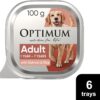 Optimum Adult Wet Dog Food with Salmon & Rice 100g Tray, 36 Pack [x2]