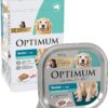 Optimum Senior 7+ Years Wet Dog Food with Chicken & Rice 100g Tray, 36 Pack [x2]