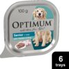 Optimum Senior 7+ Years Wet Dog Food with Chicken & Rice 100g Tray, 36 Pack [x2]