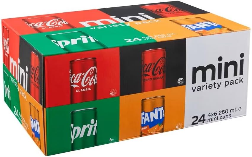 Coca-Cola Mini Variety Pack 24 x 250ml Cans [x2]