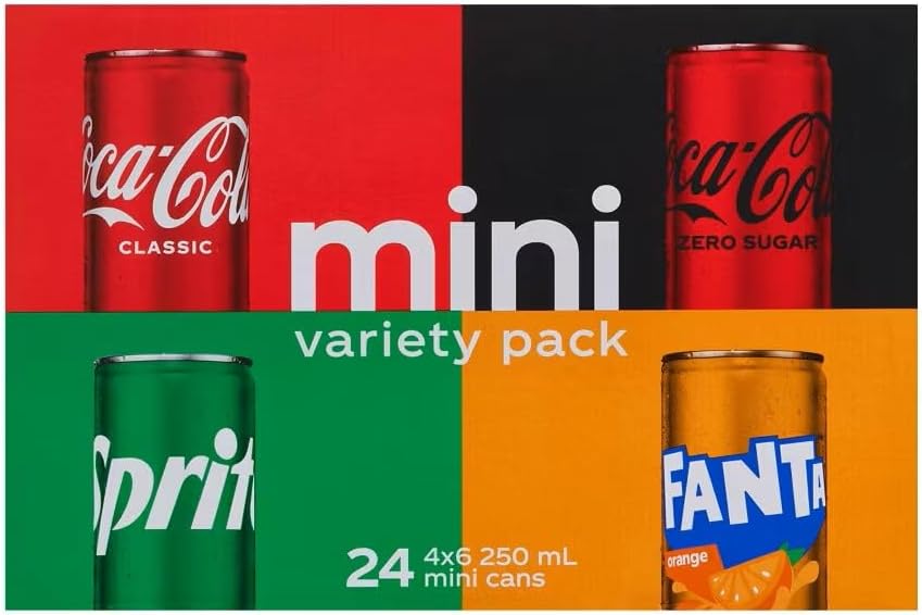 Coca-Cola Mini Variety Pack 24 x 250ml Cans [x2]