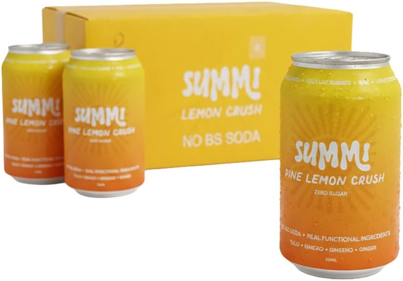 SUMMi Pine Lemon Crush Nootropic Soda 12 x 330ml [x2]