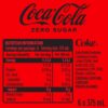 Coca-Cola Zero Sugar Soft Drink Cans 6 x 375mL [x6]