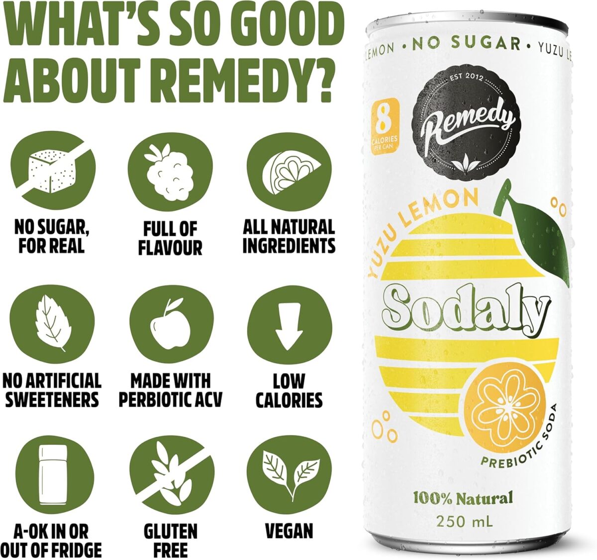 Remedy Sodaly Citrus Bundle 250mL 24-Pack [x2]